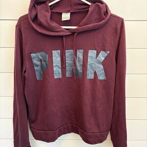 PINK Victoria's Secret Women's‎ Burgundy Hooded Pullover Sweatshirt M